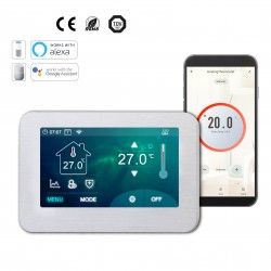Underfloor Heating Thermostat Big Colour Touch Screen 4.3inch (Floor & Air Sensing Thermostat) - Wifi Connection  
